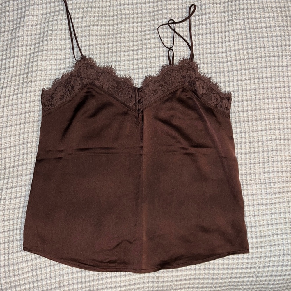 Abercrombie & Fitch small brown lace trim cami like new